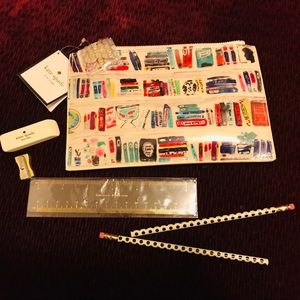 NWT Kate Spade Bookshelf Pencil or Makeup Pouch